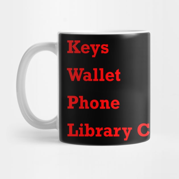 Keys Wallet Phone Library Card Red by itauthentics